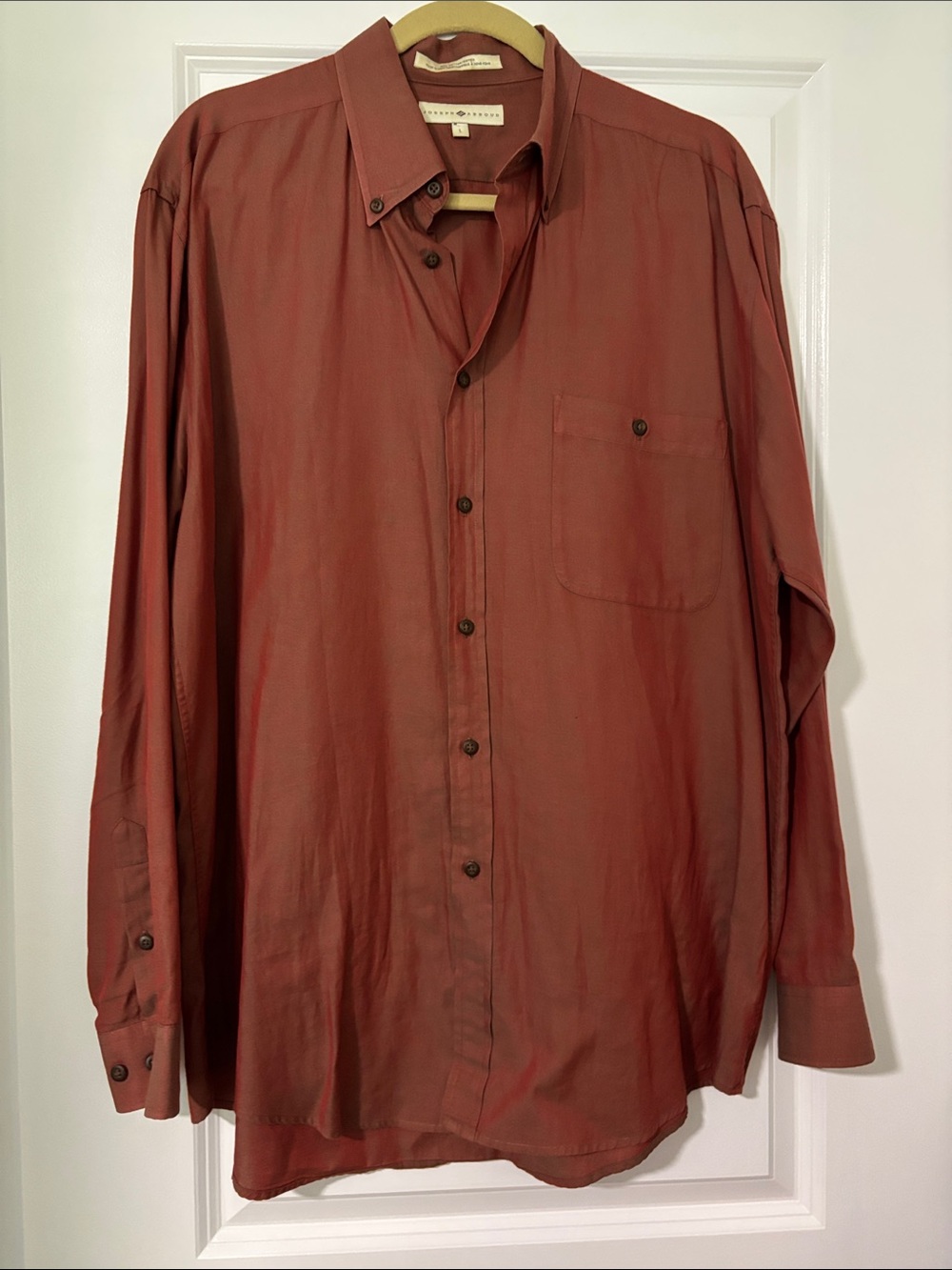 Men's Long-Sleeve Button-Down Shirt in Rust